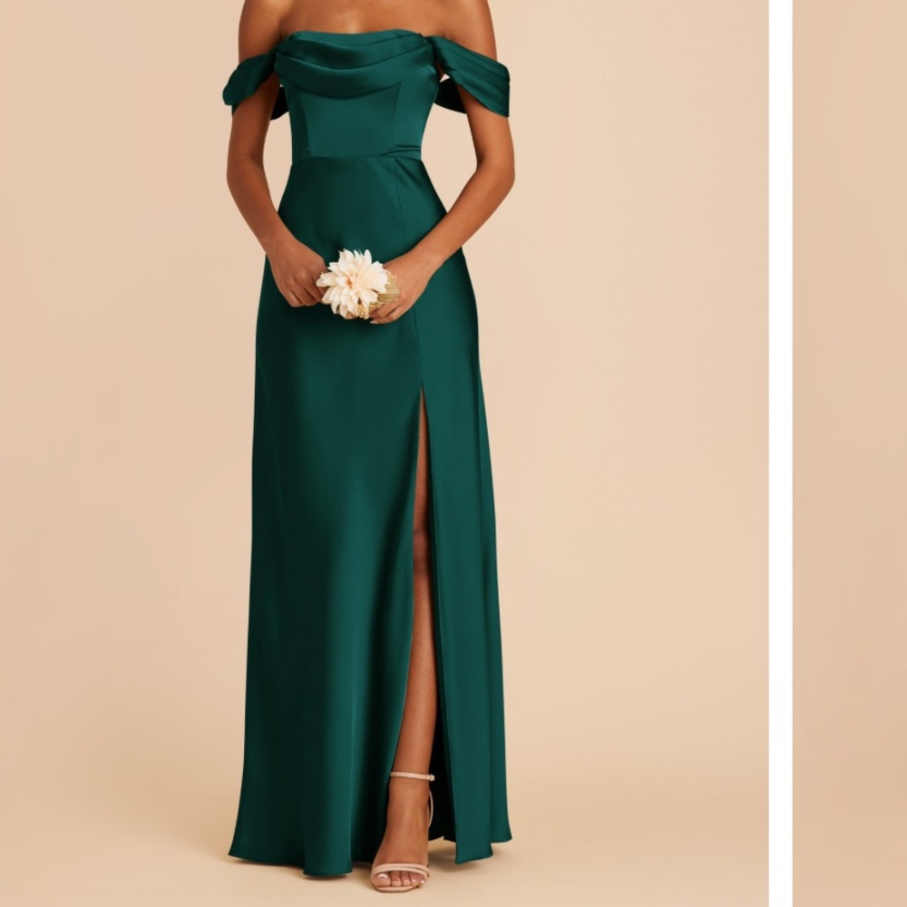 Birdy Grey Mia Elegant Green Satin Dress Medium